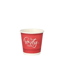 PAPSTAR Trinkbecher, Pappe 5 cl Ø 5 cm, 5 cm rot "Party Time"
