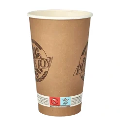 PAPSTAR Trinkbecher, Pappe 0,4 l Ø 9 cm, 13,9 cm braun "Pure Joy", 20 x 50 Stück