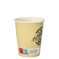 PAPSTAR Trinkbecher, Pappe 0,2 l Ø 8 cm, 9,2 cm creme "Pure Joy", 20 x 50 Stück