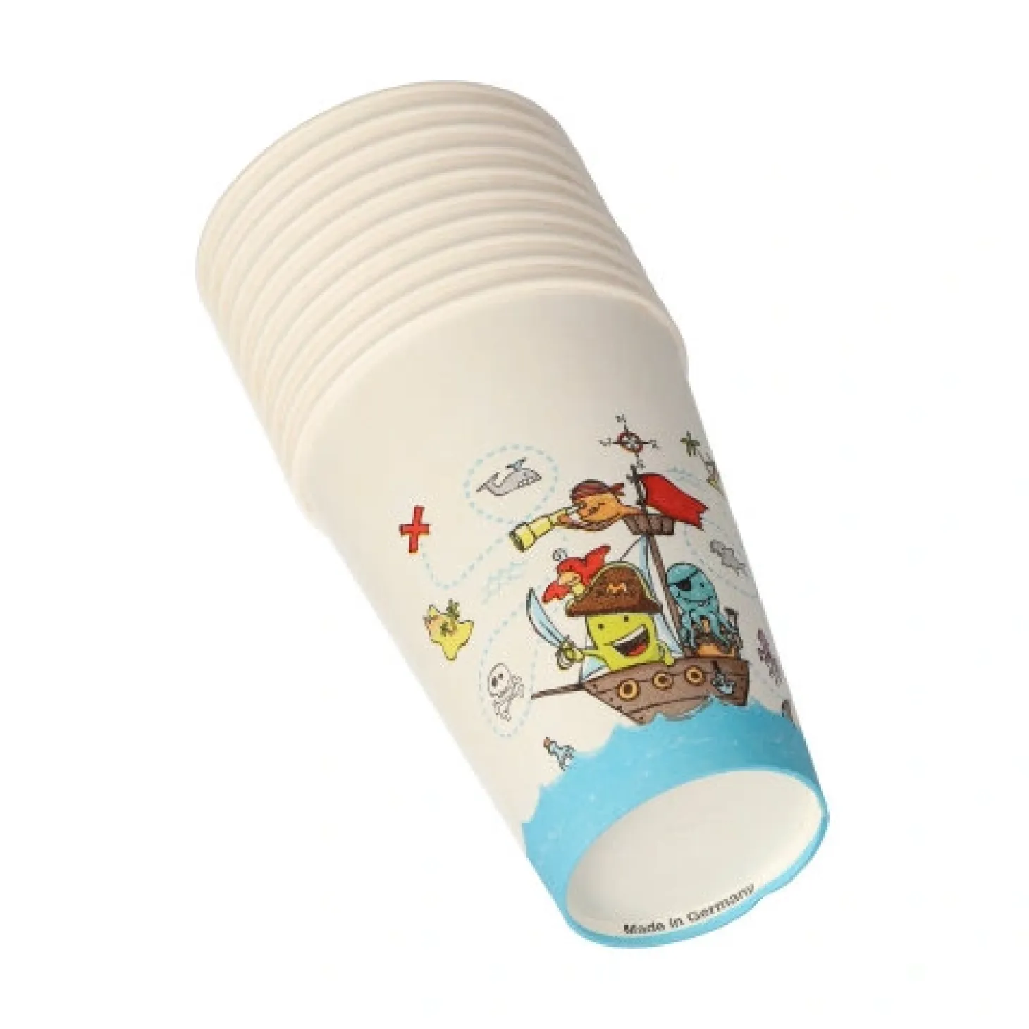 PAPSTAR Trinkbecher, Pappe 0,2 l Ø 7 cm, 9,7 cm "Pirate Crew"