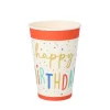 PAPSTAR Trinkbecher, Pappe 0,2 l Ø 7 cm, 9,7 cm weiß "Happy Birthday"