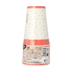 PAPSTAR Trinkbecher, Pappe 0,2 l Ø 7 cm, 9,7 cm weiß "Happy Birthday"