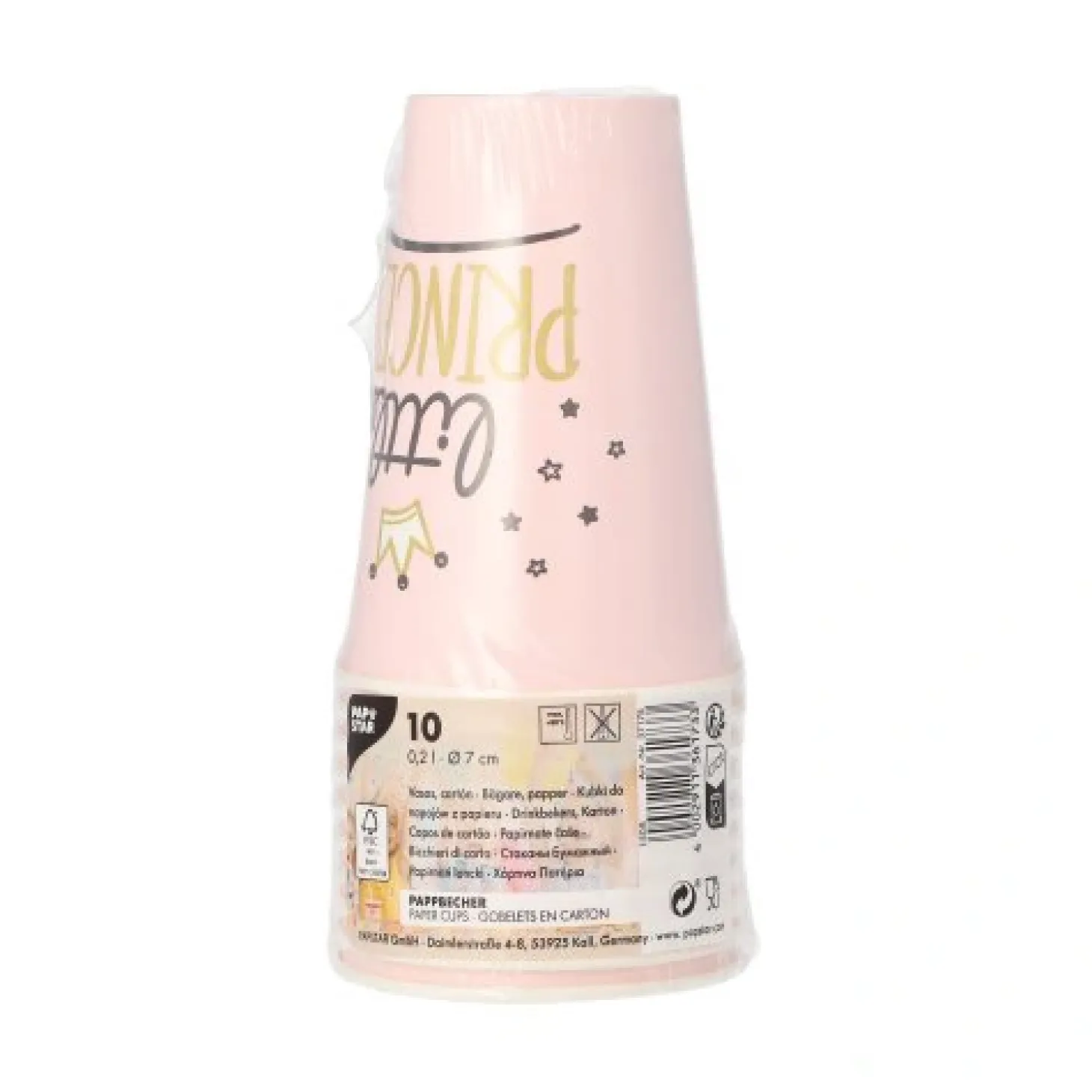 PAPSTAR Trinkbecher, Pappe 0,2 l Ø 7 cm, 9,7 cm "Little Princess"