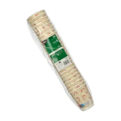 PAPSTAR Trinkbecher, Pappe 0,2 l Ø 8 cm, 9,3 cm "Candy Canes " doppelwandig