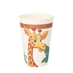 PAPSTAR Trinkbecher, Pappe 0,2 l Ø 7 cm, 9,7 cm "Jungle"