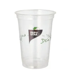 PAPSTAR Trinkbecher PLA 0,4 l Ø 9,5 cm, 12,7 cm "Becher aus Mais"
