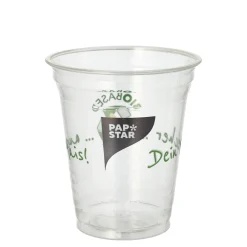 PAPSTAR Trinkbecher PLA 0,3 l Ø 9,5 cm, 10,7 cm "Becher aus Mais"