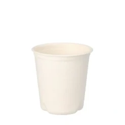 PAPSTAR Trinkbecher Zuckerrohr "pure" 0,1 l Ø 6,3 cm, 6,5 cm weiß für Heißgetränke, 10 x 12 Stück