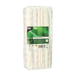 PAPSTAR Trinkhalme, flexibel, Papier Ø 6 mm, 20 cm farbig sortiert "Stripes" einzeln gehüllt