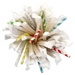 PAPSTAR Trinkhalme, flexibel, Papier Ø 6 mm, 20 cm farbig sortiert 