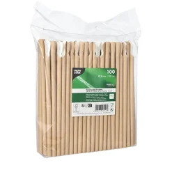 PAPSTAR Trinkhalme mit Löffel, Papier Ø 8 mm, 20 cm braun