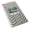 PAPSTAR Trinkhalme, Papier Ø 6 mm, 29 cm schwarz/weiß "Stripes"