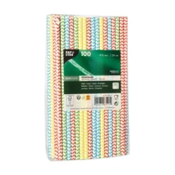 PAPSTAR Trinkhalme, Papier Ø 6 mm, 20 cm farbig sortiert "Zig-Zag", 10 x 100 Stück