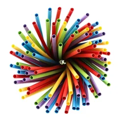 PAPSTAR Trinkhalme, Papier Ø 6 mm, 20 cm farbig sortiert