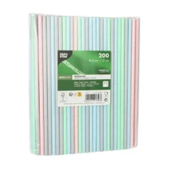 PAPSTAR Trinkhalme, Papier Ø 6 mm, 21 cm farbig sortiert
