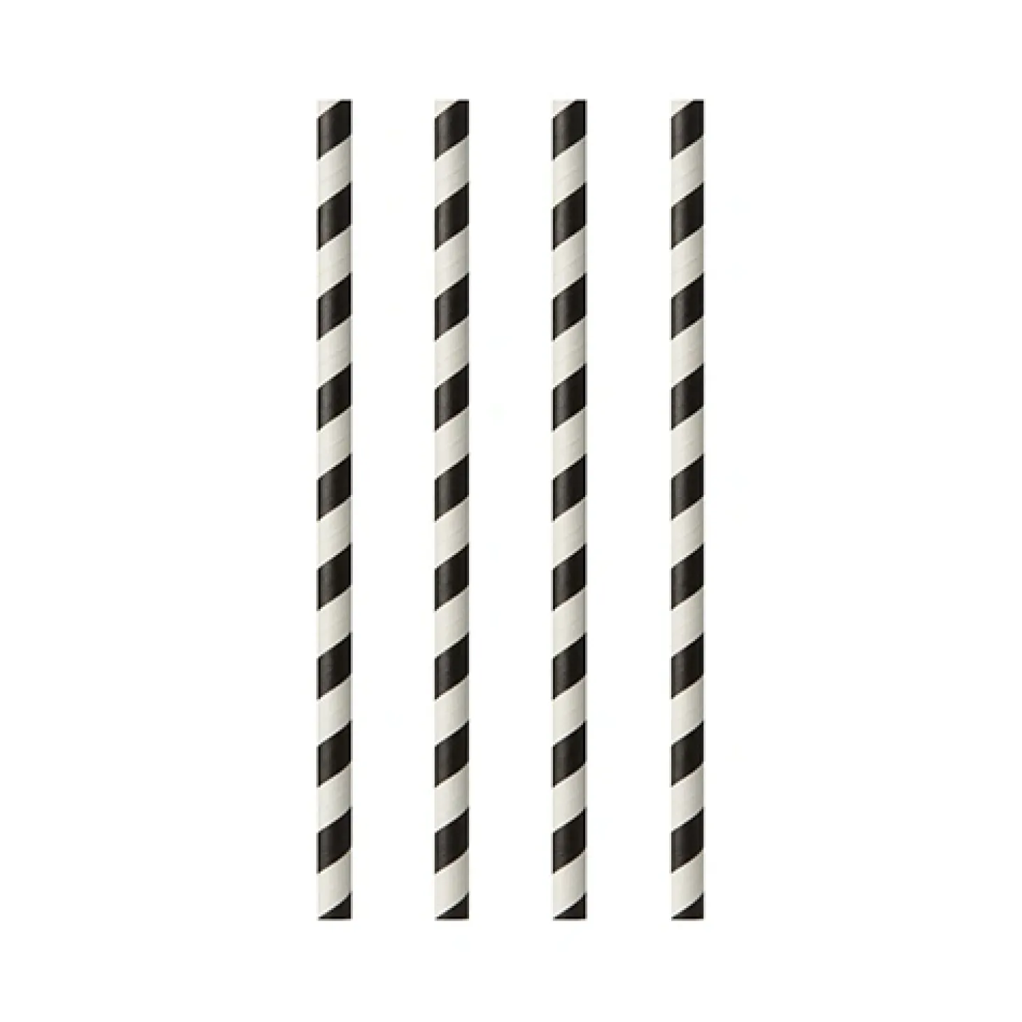 PAPSTAR Trinkhalme, Papier Ø 6 mm, 20 cm schwarz/weiß "Stripes", 10 x 100 Stück
