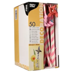 PAPSTAR Trinkhalme, Papier Ø 6 mm, 20 cm farbig sortiert "Windmill"