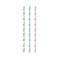 PAPSTAR Trinkhalme, Papier Ø 6 mm, 20 cm farbig sortiert "Dots"