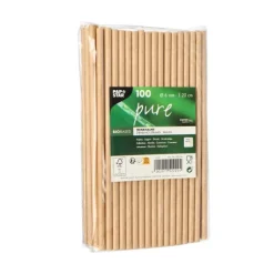 PAPSTAR Trinkhalme, Papier "pure" Ø 6 mm, 20 cm braun