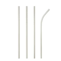 PAPSTAR Trinkhalme Papier "pure" Ø 6 mm, 20 cm weiß flexibel