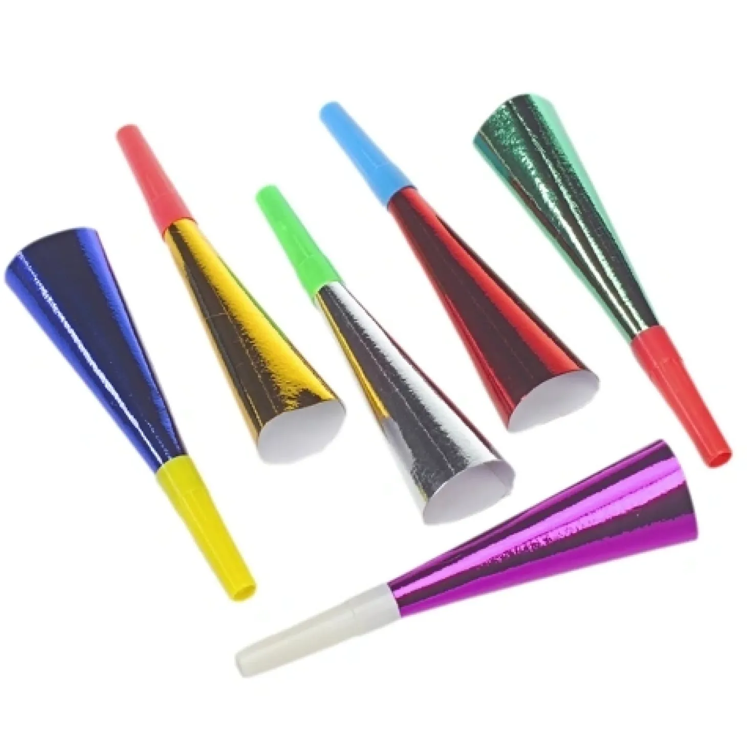 PAPSTAR Trompeten 18 cm farbig sortiert "Metallic"