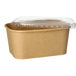 PAPSTAR Verpackungsbecher, Pappe rechteckig 1000 ml 7,5 cm x 17,3 cm x 12,3 cm braun
