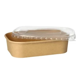 PAPSTAR Verpackungsbecher, Pappe rechteckig 500 ml 4,1 cm x 17,3 cm x 12,3 cm braun