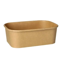 PAPSTAR Verpackungsbecher, Pappe rechteckig 750 ml 5,7 cm x 17,3 cm x 12,3 cm braun
