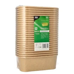 PAPSTAR Verpackungsbecher, Pappe rechteckig 750 ml 5,7 cm x 17,3 cm x 12,3 cm braun