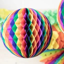 PAPSTAR Wabenball Ø 60 cm "Rainbow" schwer entflammbar