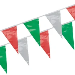 PAPSTAR Wimpelkette, Folie 4 m grün/weiß/rot wetterfest
