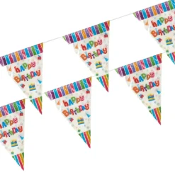 PAPSTAR Wimpelkette, Folie 4 m "Happy Birthday" wetterfest