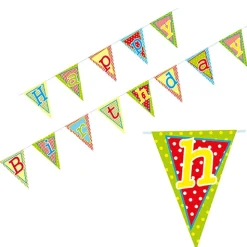 PAPSTAR Wimpelkette, Papier 4 m "Happy Birthday" lackiert