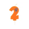 PAPSTAR Zahlenkerze, Mini 6,8 cm orange "2"