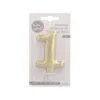 PAPSTAR Zahlenkerze mit Halter 7 cm gold "1"