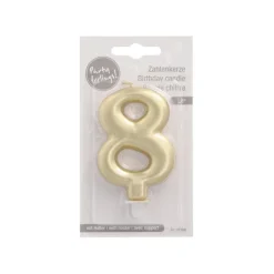PAPSTAR Zahlenkerze mit Halter 7 cm gold 