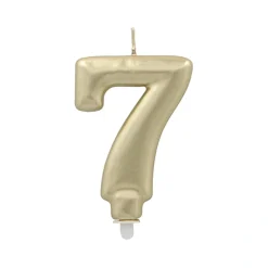 PAPSTAR Zahlenkerze mit Halter 7 cm gold "7"