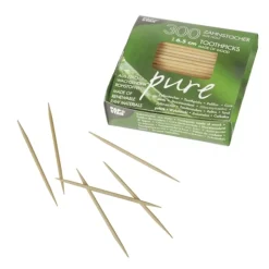 PAPSTAR Zahnstocher, Holz "pure" rund 6,5 cm