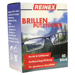 Reinex Brillenputztücher feucht, 30 Stück