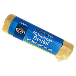 Reinex Pack Mülleimer Beutel extra reißfest 60 Liter, gelb, 7 my