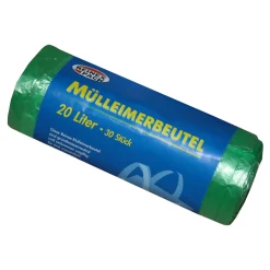 Reinex Pack Mülleimerbeutel mit Tragegriff 20 Liter, grün, 8 my