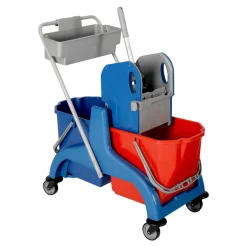 RMV Doppelfahrwagen Profi PE Set 2 x 25 Liter, Kunststoff mit Deichsel mit Ablagekorb