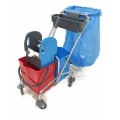 RMV Doppelfahrwagen 2x18 Liter, verchromt mit Müllsackhalterung