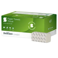 Satino by Wepa Comfort Papierhandtücher Tissue PT3, Recycling, V-Falz (ZZ), 25x23, 2-lagig, hochweiß