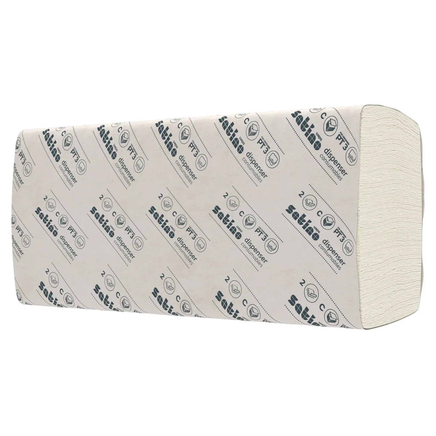 Satino by Wepa Comfort Papierhandtücher Tissue PT3, Recycling, C-Falz, 25 x 41, 2-lagig, weiß