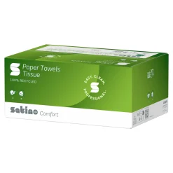 Satino by Wepa Comfort Papierhandtücher Tissue PT3, Recycling, C-Falz, 25 x 41, 2-lagig, weiß