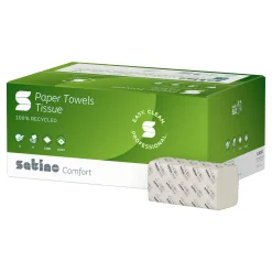 Satino by Wepa Comfort Papierhandtücher Tissue PT3, Recycling, V-Falz (ZZ) 25 x 23, 2-lagig, grün
