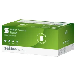 Satino by Wepa Comfort Papierhandtücher Tissue PT3, Recycling, V-Falz (ZZ) 25 x 23, 2-lagig, grün