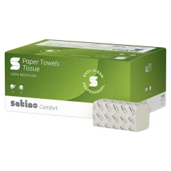 Satino by Wepa Comfort Papierhandtücher Tissue PT3, Recycling, C-Falz, 25 x 41, 2-lagig, hochweiß