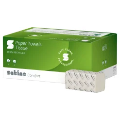 Satino by Wepa Comfort Papierhandtücher Tissue PT3, Reycling, C-Falz, 25 x 32, 2-lagig, natur